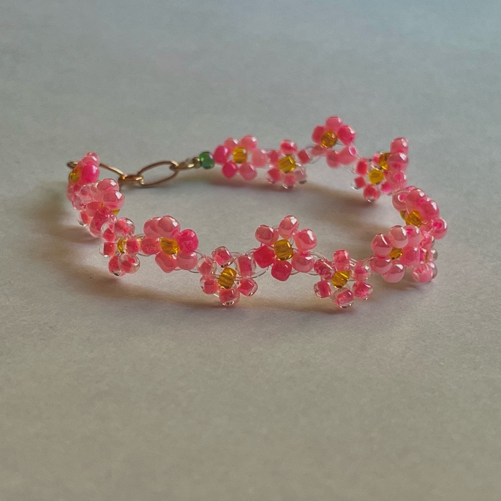 Cherry Blossom Beaded Bracelet